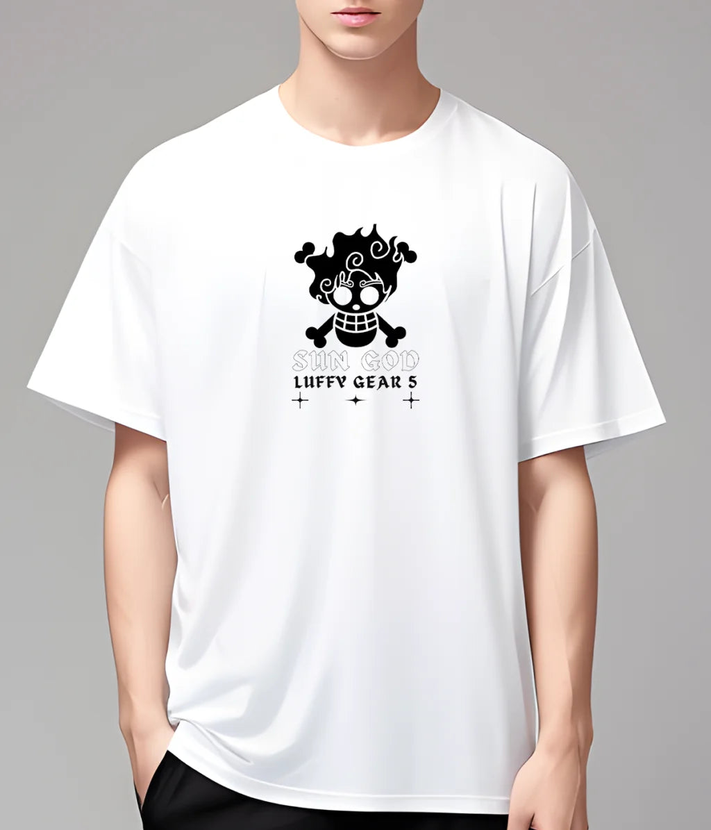 One piece Gear5 Monkey D Luffy (white) reflective Oversized T-Shirts