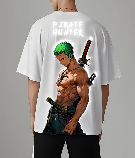 Roronoa Zoro Reflective Oversized T-Shirts Pirate Hunter