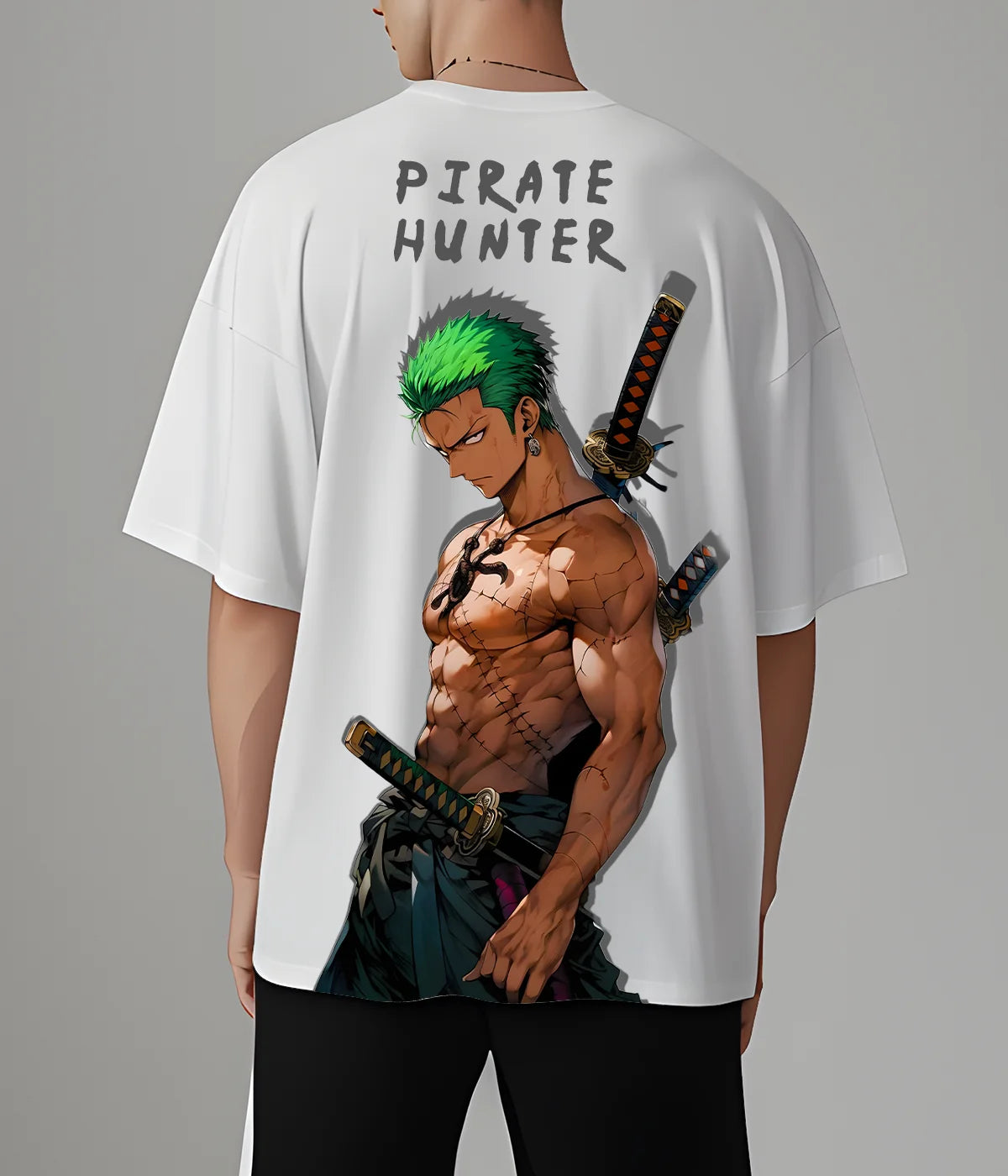 Roronoa Zoro Reflective Oversized T-Shirts Pirate Hunter